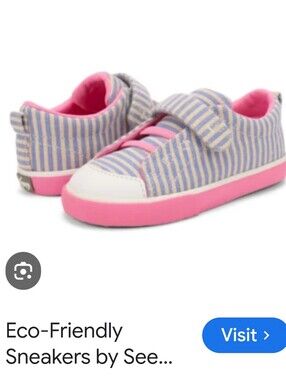 See Kai Run Kids Pink & Blue Striped Slip-On Sandal Sneakers